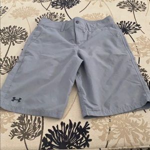 Boys grey golf shorts size 14 under armour